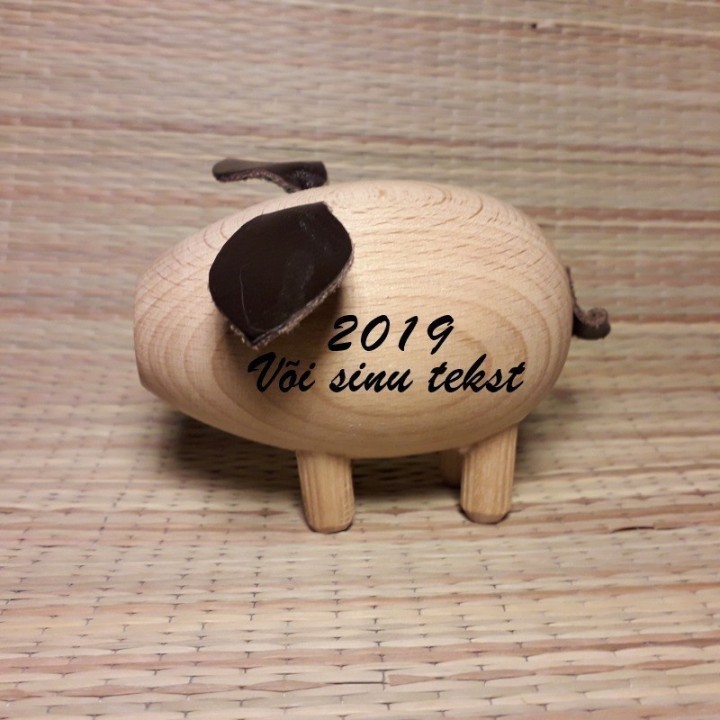 Деревянный 3Д поросёнок  ручной работы  на смотрины с индивидуальной гравировкой