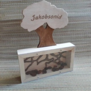 Денежное дерево копилка с индивидуальной гравировкой