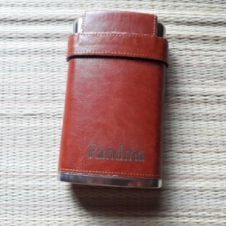 Фляжка 10oz в коже комплект с индивидуальной гравировкой