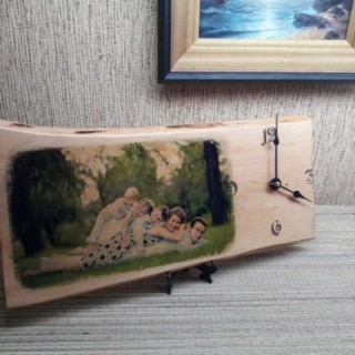 Fotoga või pildiga puidust käsitöö kell