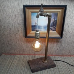 Лампа из труб  с индивидуальной гравировкой