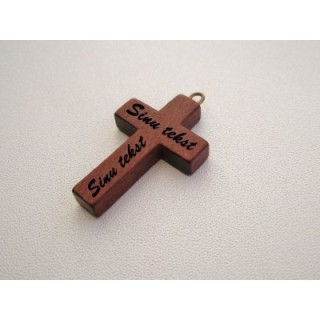 Деревянный крестик с индивидуальной гравировкой