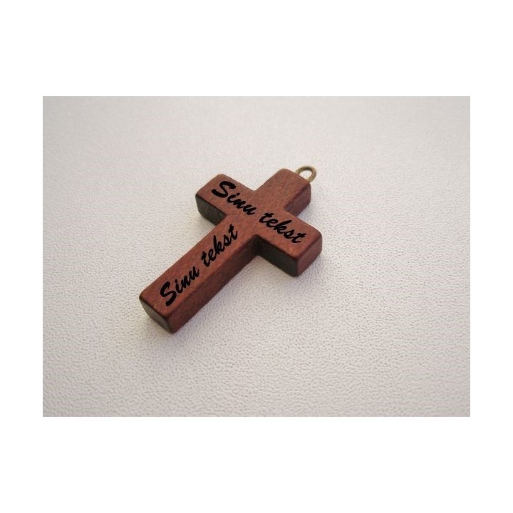 Деревянный крестик с индивидуальной гравировкой
