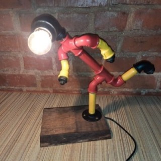 Лампа из труб сердце с индивидуальной гравировкой