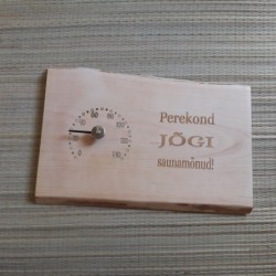 Sauna termomeeter personaliseeritud graveeringuga