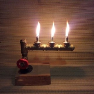 Маслянная лампа из труб с индивидуальной гравировкой