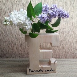Деревянная мини ваза-пробирка индивидуальная буква