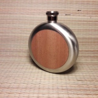 Фляжка 5oz круглая древесина шпоон с индивидуальной гравировкой