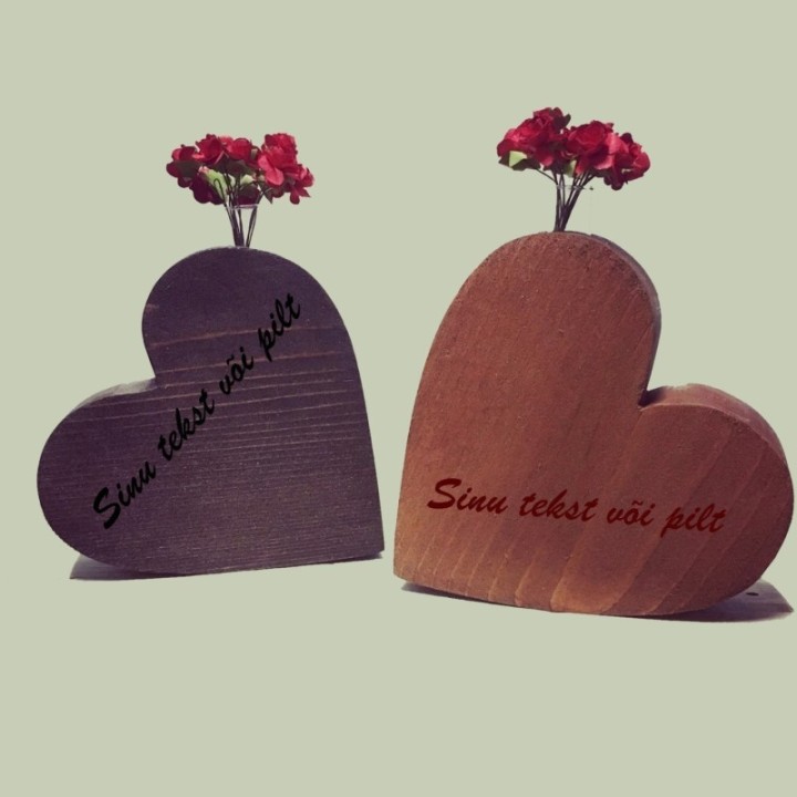 Деревянная мини ваза-пробирка  с индивидуальной гравировкой