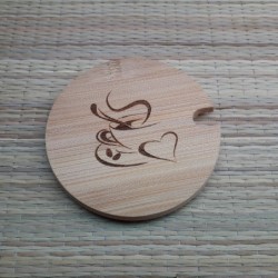 Деревянная крышка для кружки с индивидуальной гравировкой