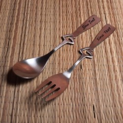 Engraved Coffee Spoon Fork
