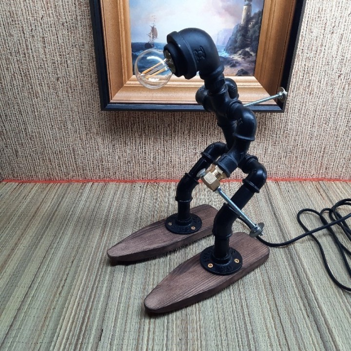 Лампа из труб "Лыжник"