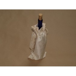 Подарочный мешочек для бутылки  с индивидуальной гравировкой на деревянной открытке