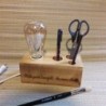 Handmade Edison wood lamp block with personal engraving