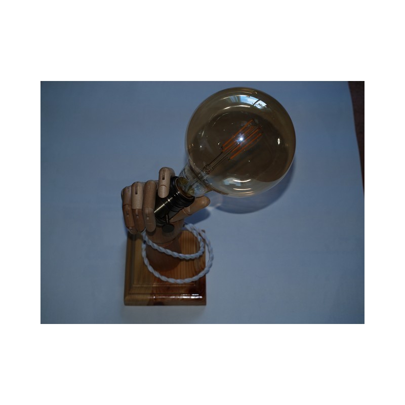 Деревянная лампа рука с индивидуальной гравировкой