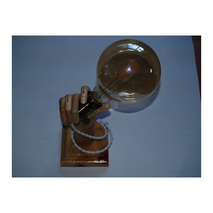 Деревянная лампа рука с индивидуальной гравировкой