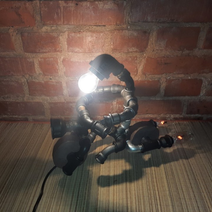 Лампа из труб "Bikemen"  ручная работа