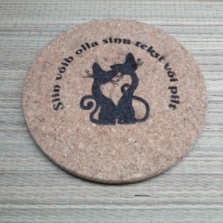 Naturaalne kork kuumaalus personaalse graveeringuga