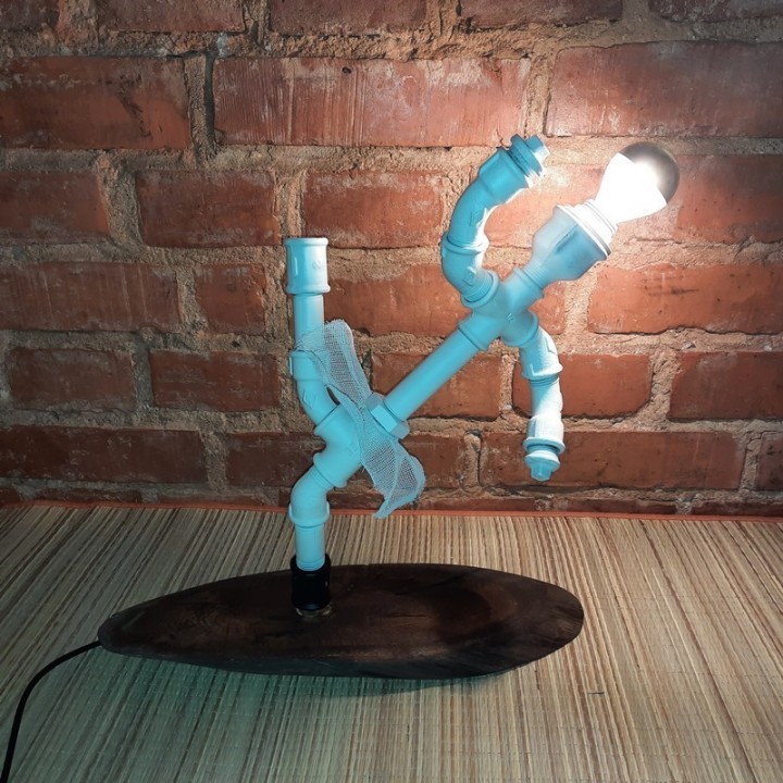 Лампа из труб  балерина на заказ