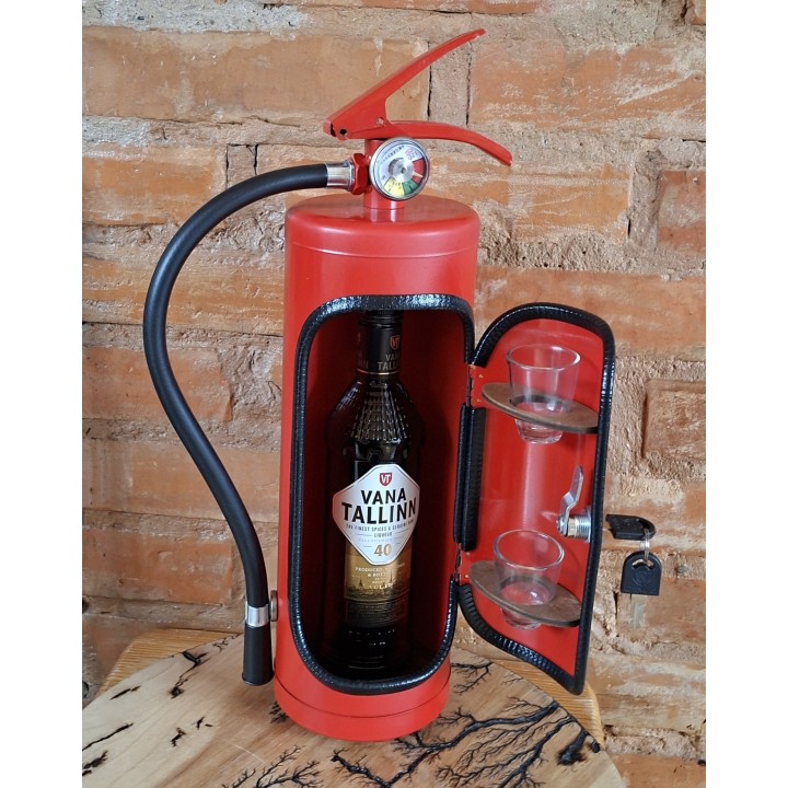 Mini bar fire extinguisher with personalized engraving