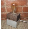 Деревянная и бетон лампа кубик с индивидуальной гравировкой