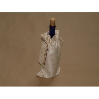 Pudeli kinkekott puidust sildiga personaalse graveeringuga