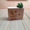 Wood cube and moss personalized engraving