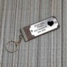 Leather keyring with metllic plate personalized engraving